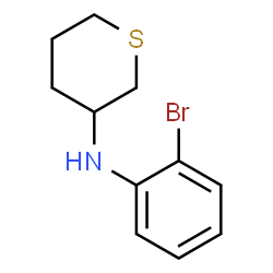 ChemSpider 2D Image | N-(2-Bromophenyl)tetrahydro-2H-thiopyran-3-amine | C11H14BrNS