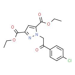 ChemSpider 2D Image | Diethyl 1-[2-(4-chlorophenyl)-2-oxoethyl]-1H-pyrazole-3,5-dicarboxylate | C17H17ClN2O5