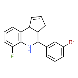 ChemSpider 2D Image | 4-(3-Bromophenyl)-6-fluoro-3a,4,5,9b-tetrahydro-3H-cyclopenta[c]quinoline | C18H15BrFN