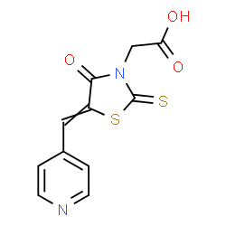 ChemSpider 2D Image | [4-Oxo-5-(4-pyridinylmethylene)-2-thioxo-1,3-thiazolidin-3-yl]acetic acid | C11H8N2O3S2