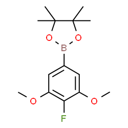 ChemSpider 2D Image | 2-(4-Fluoro-3,5-dimethoxyphenyl)-4,4,5,5-tetramethyl-1,3,2-dioxaborolane | C14H20BFO4