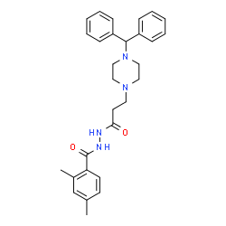 ChemSpider 2D Image | N'-{3-[4-(Diphenylmethyl)-1-piperazinyl]propanoyl}-2,4-dimethylbenzohydrazide | C29H34N4O2