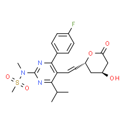 ChemSpider 2D Image | N-[4-(4-Fluorophenyl)-5-{2-[(2R,4S)-4-hydroxy-6-oxotetrahydro-2H-pyran-2-yl]vinyl}-6-isopropyl-2-pyrimidinyl]-N-methylmethanesulfonamide | C22H26FN3O5S