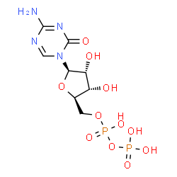 ChemSpider 2D Image | 4-Amino-1-[5-O-[hydroxy(phosphonooxy)phosphinyl]-Î²-D-ribofuranosyl]-1,3,5-triazin-2(1H)-one | C8H14N4O11P2
