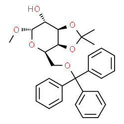 ChemSpider 2D Image | Methyl 3,4-O-isopropylidene-6-O-trityl-alpha-D-galactopyranoside | C29H32O6