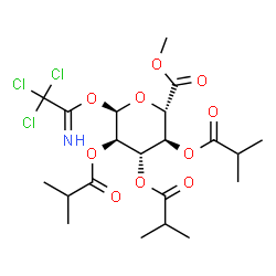 ChemSpider 2D Image | Methyl 2,3,4-tri-O-isobutyryl-1-O-(2,2,2-trichloroethanimidoyl)-alpha-D-glucopyranuronate | C21H30Cl3NO10