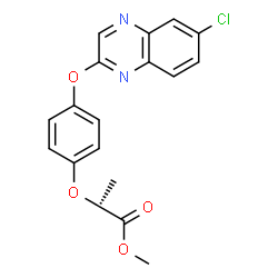 ChemSpider 2D Image | Methyl (2R)-2-{4-[(6-chloro-2-quinoxalinyl)oxy]phenoxy}propanoate | C18H15ClN2O4