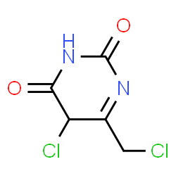 ChemSpider 2D Image | 5-Chloro-6-(chloromethyl)-2,4(3H,5H)-pyrimidinedione | C5H4Cl2N2O2