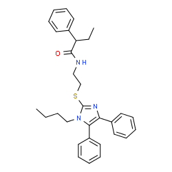 ChemSpider 2D Image | N-{2-[(1-Butyl-4,5-diphenyl-1H-imidazol-2-yl)sulfanyl]ethyl}-2-phenylbutanamide | C31H35N3OS
