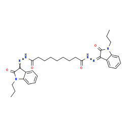 ChemSpider 2D Image | N'~1~-[(3E)-2-Oxo-1-propyl-1,2-dihydro-3H-indol-3-ylidene]-N'~9~-[(3Z)-2-oxo-1-propyl-1,2-dihydro-3H-indol-3-ylidene]nonanedihydrazide | C31H38N6O4