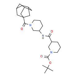 ChemSpider 2D Image | 2-Methyl-2-propanyl 3-{[1-(adamantan-1-ylcarbonyl)-3-piperidinyl]carbamoyl}-1-piperidinecarboxylate | C27H43N3O4