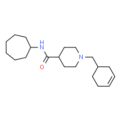 ChemSpider 2D Image | N-Cycloheptyl-1-(3-cyclohexen-1-ylmethyl)-4-piperidinecarboxamide | C20H34N2O
