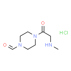 ChemSpider 2D Image | 4-(N-Methylglycyl)-1-piperazinecarbaldehyde hydrochloride (1:1) | C8H16ClN3O2