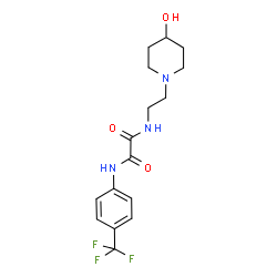 ChemSpider 2D Image | N-[2-(4-Hydroxy-1-piperidinyl)ethyl]-N'-[4-(trifluoromethyl)phenyl]ethanediamide | C16H20F3N3O3