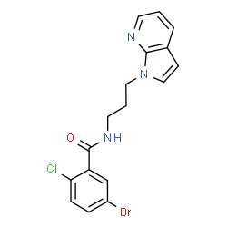 ChemSpider 2D Image | 5-Bromo-2-chloro-N-[3-(1H-pyrrolo[2,3-b]pyridin-1-yl)propyl]benzamide | C17H15BrClN3O