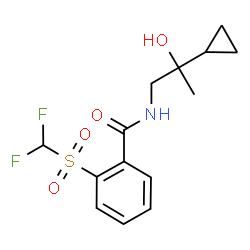 ChemSpider 2D Image | N-(2-Cyclopropyl-2-hydroxypropyl)-2-[(difluoromethyl)sulfonyl]benzamide | C14H17F2NO4S