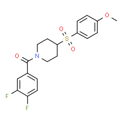 ChemSpider 2D Image | (3,4-Difluorophenyl){4-[(4-methoxyphenyl)sulfonyl]-1-piperidinyl}methanone | C19H19F2NO4S