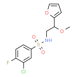 ChemSpider 2D Image | 3-Chloro-4-fluoro-N-[2-(2-furyl)-2-methoxyethyl]benzenesulfonamide | C13H13ClFNO4S