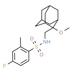 ChemSpider 2D Image | 4-Fluoro-N-[(2-methoxyadamantan-2-yl)methyl]-2-methylbenzenesulfonamide | C19H26FNO3S