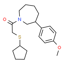 ChemSpider 2D Image | 2-(Cyclopentylsulfanyl)-1-[3-(4-methoxyphenyl)-1-azepanyl]ethanone | C20H29NO2S
