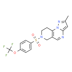 ChemSpider 2D Image | 2-Methyl-7-{[4-(trifluoromethoxy)phenyl]sulfonyl}-6,7,8,9-tetrahydropyrazolo[1,5-a]pyrido[3,4-e]pyrimidine | C17H15F3N4O3S