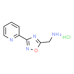 ChemSpider 2D Image | 1-[3-(2-Pyridinyl)-1,2,4-oxadiazol-5-yl]methanamine hydrochloride (1:1) | C8H9ClN4O