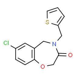 ChemSpider 2D Image | 7-Chloro-4-(2-thienylmethyl)-4,5-dihydro-1,4-benzoxazepin-3(2H)-one | C14H12ClNO2S