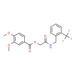 ChemSpider 2D Image | 2-Oxo-2-{[2-(trifluoromethyl)benzyl]amino}ethyl 3,4-dimethoxybenzoate | C19H18F3NO5