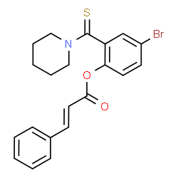 ChemSpider 2D Image | 4-Bromo-2-(1-piperidinylcarbonothioyl)phenyl (2E)-3-phenylacrylate | C21H20BrNO2S