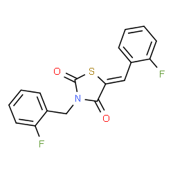 ChemSpider 2D Image | (5Z)-3-(2-Fluorobenzyl)-5-(2-fluorobenzylidene)-1,3-thiazolidine-2,4-dione | C17H11F2NO2S