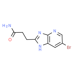 ChemSpider 2D Image | 3-(6-Bromo-1H-imidazo[4,5-b]pyridin-2-yl)propanamide | C9H9BrN4O