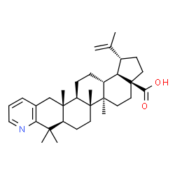 ChemSpider 2D Image | (1R,3aS,5aR,5bR,7aR,13aR,13bR,15aR,15bR)-1-Isopropenyl-5a,5b,8,8,13a-pentamethyl-1,2,3,4,5,5a,5b,6,7,7a,8,13,13a,13b,14,15,15a,15b-octadecahydro-3aH-cyclopenta[7,8]phenanthro[1,2-g]quinoline-3a-carbox
ylic acid | C33H47NO2