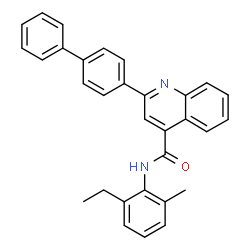 ChemSpider 2D Image | 2-(4-Biphenylyl)-N-(2-ethyl-6-methylphenyl)-4-quinolinecarboxamide | C31H26N2O