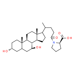 ChemSpider 2D Image | 1-[(3alpha,7beta,17xi,20xi)-3,7-Dihydroxy-24-oxocholan-24-yl]-D-proline | C29H47NO5