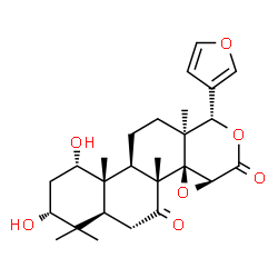 ChemSpider 2D Image | (1S,3R,4aS,6aR,6bR,7aS,10S,10aS,12aR,12bS)-10-(3-Furyl)-1,3-dihydroxy-4,4,6a,10a,12b-pentamethyldodecahydronaphtho[2,1-f]oxireno[d]isochromene-6,8(2H,7aH)-dione | C26H34O7