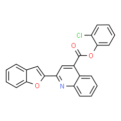ChemSpider 2D Image | 2-Chlorophenyl 2-(1-benzofuran-2-yl)-4-quinolinecarboxylate | C24H14ClNO3