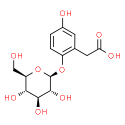 ChemSpider 2D Image | [2-(beta-D-Glucopyranosyloxy)-5-hydroxyphenyl]acetic acid | C14H18O9