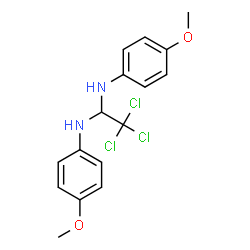 ChemSpider 2D Image | 2,2,2-Trichloro-N,N'-bis(4-methoxyphenyl)-1,1-ethanediamine | C16H17Cl3N2O2