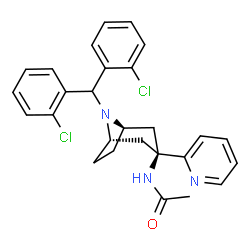 ChemSpider 2D Image | N-[(3-exo)-8-[Bis(2-chlorophenyl)methyl]-3-(2-pyridinyl)-8-azabicyclo[3.2.1]oct-3-yl]acetamide | C27H27Cl2N3O