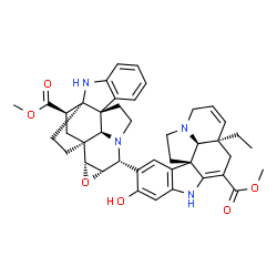 ChemSpider 2D Image | Methyl (2alpha,3beta,5alpha,6alpha,7alpha,8alpha)-8-[(5alpha,12beta,19alpha)-16-hydroxy-3-(methoxycarbonyl)-2,3,6,7-tetradehydroaspidospermidin-15-yl]-6,7-epoxyaspidofractinine-3-carboxylate | C42H46N4O6