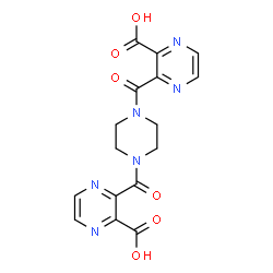 ChemSpider 2D Image | 3,3'-(1,4-Piperazinediyldicarbonyl)di(2-pyrazinecarboxylic acid) | C16H14N6O6