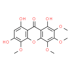 ChemSpider 2D Image | 1,6,8-Trihydroxy-2,3,4,5-tetramethoxy-9H-xanthen-9-one | C17H16O9