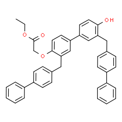 ChemSpider 2D Image | Ethyl {[3,3'-bis(4-biphenylylmethyl)-4'-hydroxy-4-biphenylyl]oxy}acetate | C42H36O4