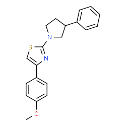 ChemSpider 2D Image | 4-(4-Methoxyphenyl)-2-(3-phenyl-1-pyrrolidinyl)-1,3-thiazole | C20H20N2OS