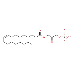 ChemSpider 2D Image | 3-[(9Z)-9-Octadecenoyloxy]-2-oxopropyl phosphate | C21H37O7P