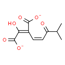 ChemSpider 2D Image | (2Z)-2-Hydroxy-3-[(1Z)-4-methyl-3-oxo-1-penten-1-yl]-2-butenedioate | C10H10O6