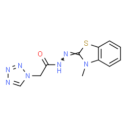 ChemSpider 2D Image | N'-[(2E)-3-Methyl-1,3-benzothiazol-2(3H)-ylidene]-2-(1H-tetrazol-1-yl)acetohydrazide | C11H11N7OS