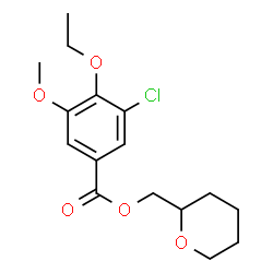 ChemSpider 2D Image | Tetrahydro-2H-pyran-2-ylmethyl 3-chloro-4-ethoxy-5-methoxybenzoate | C16H21ClO5