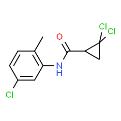 ChemSpider 2D Image | 2,2-Dichloro-N-(5-chloro-2-methylphenyl)cyclopropanecarboxamide | C11H10Cl3NO