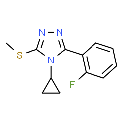 ChemSpider 2D Image | 4-Cyclopropyl-3-(2-fluorophenyl)-5-(methylsulfanyl)-4H-1,2,4-triazole | C12H12FN3S